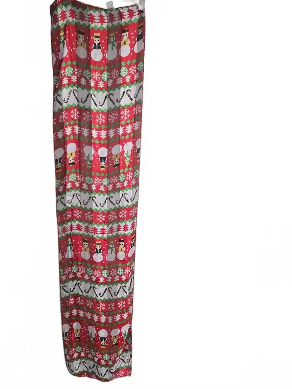 Christmas Themed Polyester Scarf with Snowman and Candy Cane Pattern